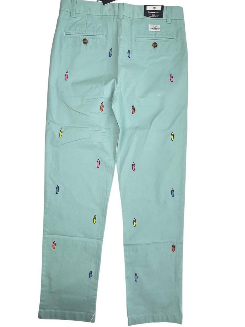 Like New Vineyard Vines Boys Breaker Pants Embroidered Surfboards Size 18